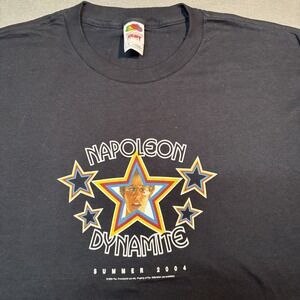 VINTAGE Napoleon Dynamite Shirt Large y2k‎ Movie Film Promo Only Summer 2004